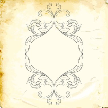 Tasarım için vintage elementlerin vektör barok 'u. 