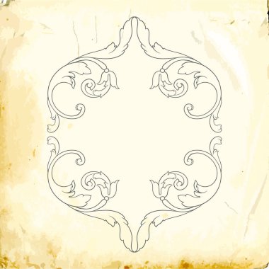 Tasarım için vintage elementlerin vektör barok 'u. 