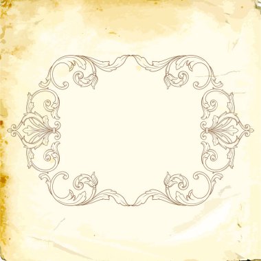 Tasarım için vintage elementlerin vektör barok 'u. 