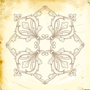 Tasarım için vintage elementlerin vektör barok 'u. 