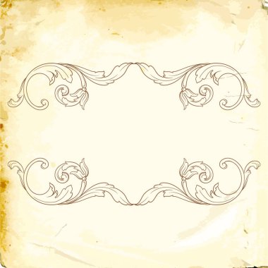 Tasarım için vintage elementlerin vektör barok 'u. 