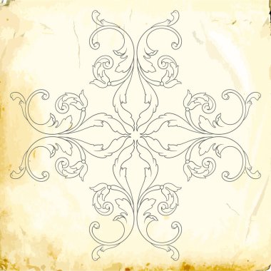 Tasarım için vintage elementlerin vektör barok 'u. 