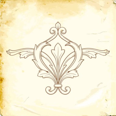 Tasarım için vintage elementlerin vektör barok 'u. 