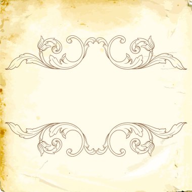 Tasarım için vintage elementlerin vektör barok 'u. 