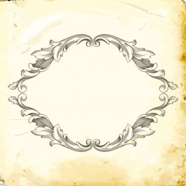 Tasarım için vintage elementlerin vektör barok 'u. 