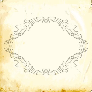 Tasarım için vintage elementlerin vektör barok 'u. 