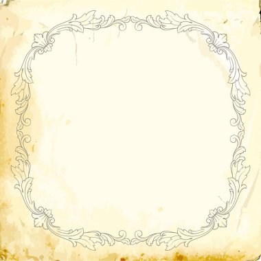 Tasarım için vintage elementlerin vektör barok 'u. 