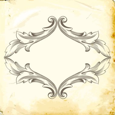 Tasarım için vintage elementlerin vektör barok 'u. 