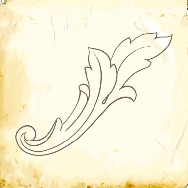 Tasarım için vintage elementlerin vektör barok 'u. 