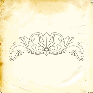 Tasarım için vintage elementlerin vektör barok 'u. 