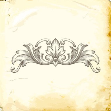 Tasarım için vintage elementlerin vektör barok 'u. 