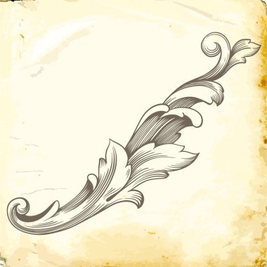 Tasarım için vintage elementlerin vektör barok 'u. 