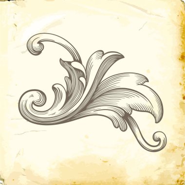 Tasarım için vintage elementlerin vektör barok 'u. 