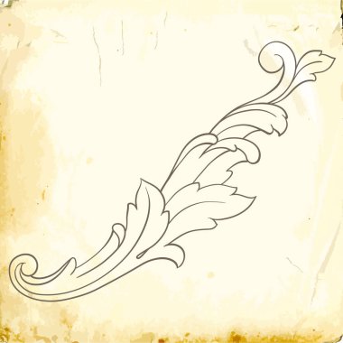 Tasarım için vintage elementlerin vektör barok 'u. 