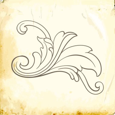 Tasarım için vintage elementlerin vektör barok 'u. 