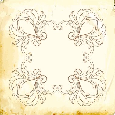 Tasarım için vintage elementlerin vektör barok 'u. 