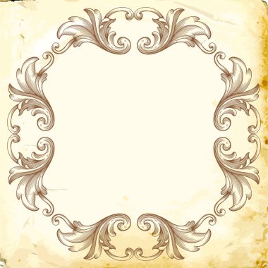 Tasarım için vintage elementlerin vektör barok 'u. 