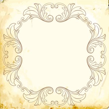 Tasarım için vintage elementlerin vektör barok 'u. 