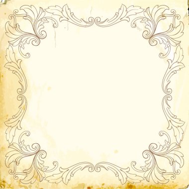 Tasarım için vintage elementlerin vektör barok 'u. 