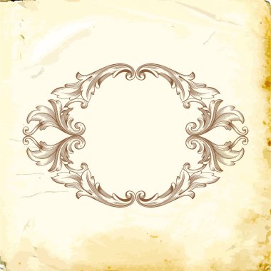 Tasarım için vintage elementlerin vektör barok 'u. 