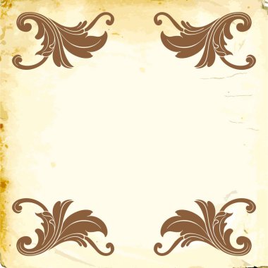 Tasarım için vintage elementlerin vektör barok 'u. 