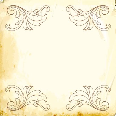 Tasarım için vintage elementlerin vektör barok 'u. 