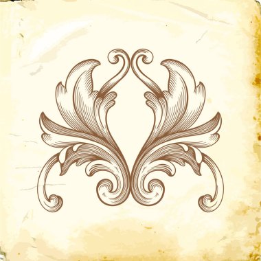 Tasarım için vintage elementlerin vektör barok 'u. 