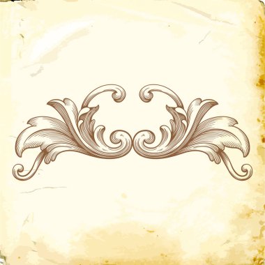 Tasarım için vintage elementlerin vektör barok 'u. 