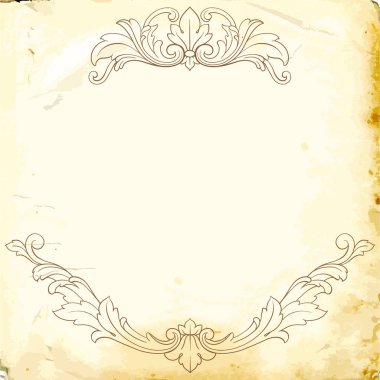 Tasarım için vintage elementlerin vektör barok 'u. 