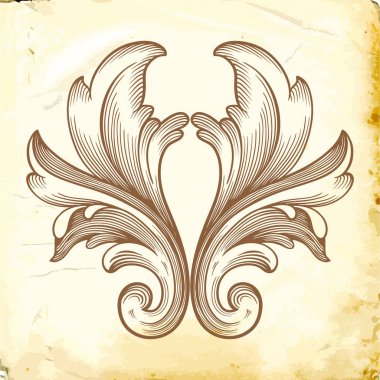 Tasarım için vintage elementlerin vektör barok 'u. 