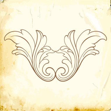 Tasarım için vintage elementlerin vektör barok 'u. 