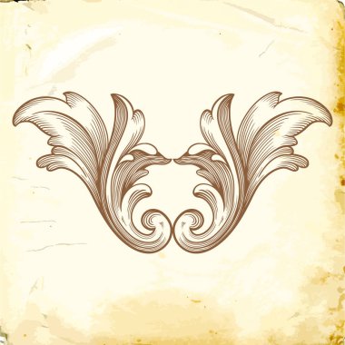 Tasarım için vintage elementlerin vektör barok 'u. 