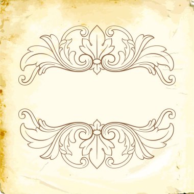 Tasarım için vintage elementlerin vektör barok 'u. 