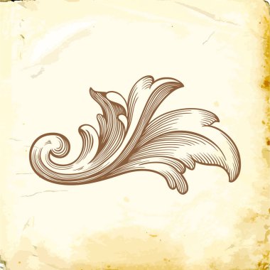 Tasarım için vintage elementlerin vektör barok 'u. 