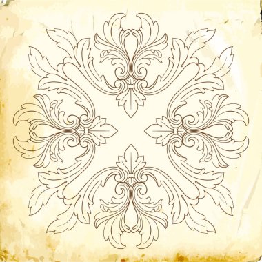 Tasarım için vintage elementlerin vektör barok 'u. 