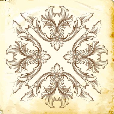 Tasarım için vintage elementlerin vektör barok 'u. 