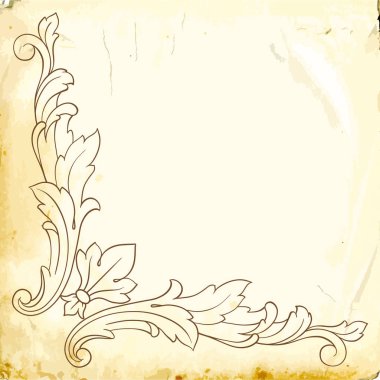 Tasarım için vintage elementlerin vektör barok 'u. 