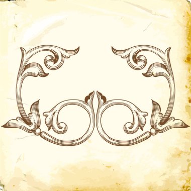 Tasarım için vintage elementlerin vektör barok 'u. 