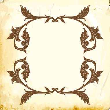 Tasarım için vintage elementlerin vektör barok 'u. 