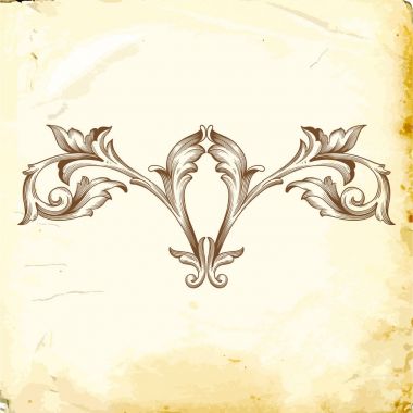 Tasarım için vintage elementlerin vektör barok 'u. 