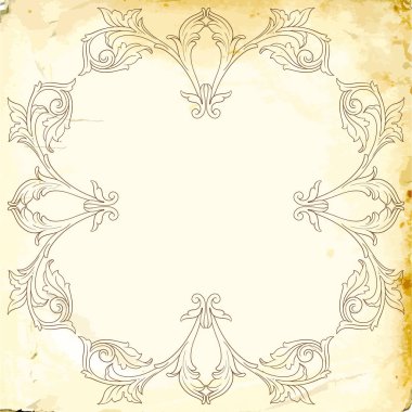 Tasarım için vintage elementlerin vektör barok 'u. 