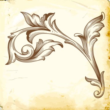 Tasarım için vintage elementlerin vektör barok 'u. 