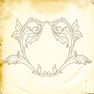 Tasarım için vintage elementlerin vektör barok 'u. 