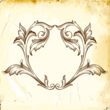 Tasarım için vintage elementlerin vektör barok 'u. 