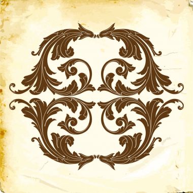 Tasarım için vintage elementlerin vektör barok 'u. 