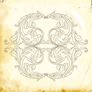 Tasarım için vintage elementlerin vektör barok 'u. 