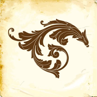 Tasarım için vintage elementlerin vektör barok 'u. 