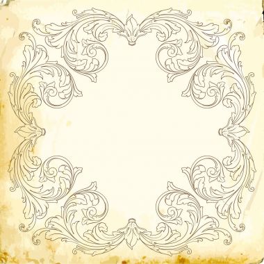 Tasarım için vintage elementlerin vektör barok 'u. 