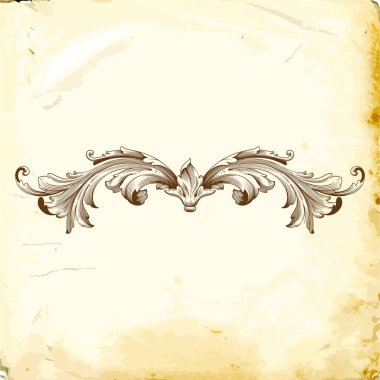 Tasarım için vintage elementlerin vektör barok 'u. 