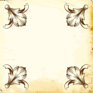 Tasarım için vintage elementlerin vektör barok 'u. 